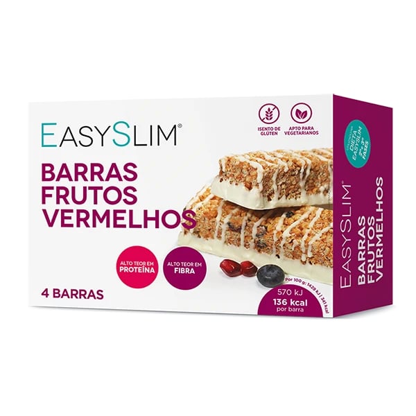 EasySlim Barras de Frutos Vermelhos 4G X4